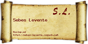 Sebes Levente névjegykártya