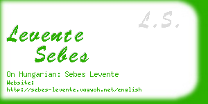 levente sebes business card